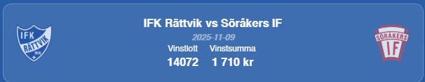 Vinnare i söndagens 50/50-lotteri
